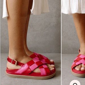 Alohas Scacchi Marshmallow checkered platform leather sandals